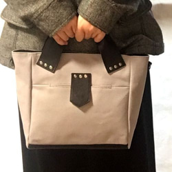 トート・ショルダーバッグ　<SQ tote / gray> 10枚目の画像