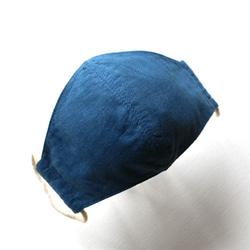 正藍染の夏用布マスク　綿麻　ダブルガーゼ 4枚目の画像