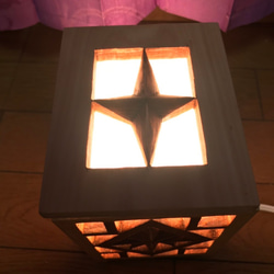 星のモチーフ☆木製ランプ 3枚目の画像