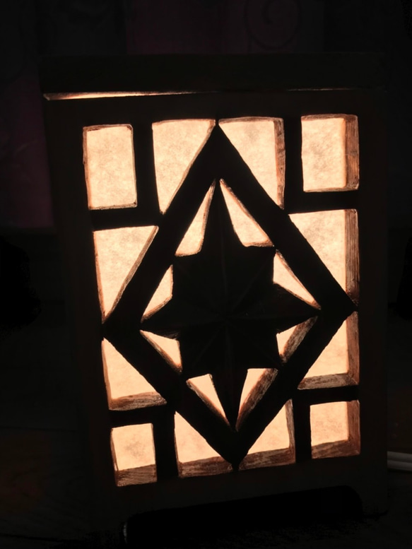 星のモチーフ☆木製ランプ 5枚目の画像