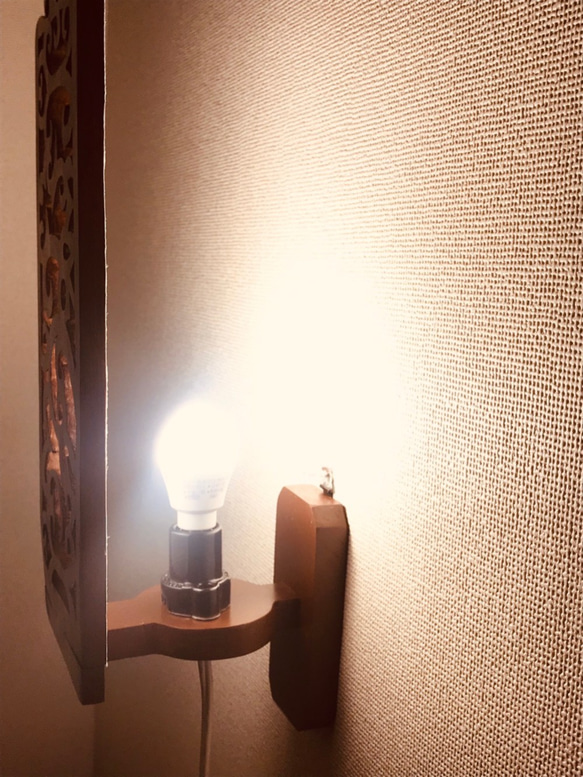【受注制作】木製ウォールランプ　壁掛けランプ 4枚目の画像
