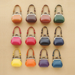 送料無料【貴方のカラーでお作りします】ALL牛革 タテ型がま口チョーク