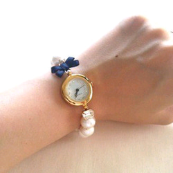 *Ribbon×Cotton　Pearl　Bracelet　Watch* 3枚目の画像