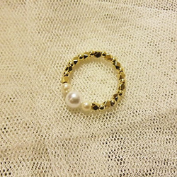 *Pearl×Metal　Beads　Ring* 3枚目の画像