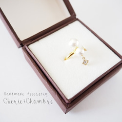 Double Pearl Ring (Square) 1枚目の画像