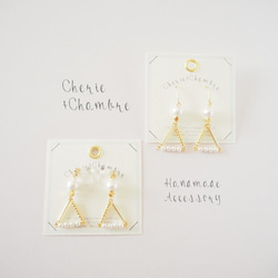 Triangle Pearl Pierce&Earring 1枚目の画像