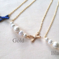 *Ribbon×Cotton　Pearl　Necklace* 2枚目の画像