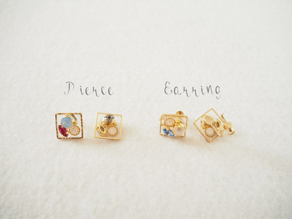 Square Bijou Pierce&Earring 01 3枚目の画像