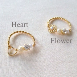 【まゆ様ご予約品】*Heart/Flower　Ring* 2枚目の画像