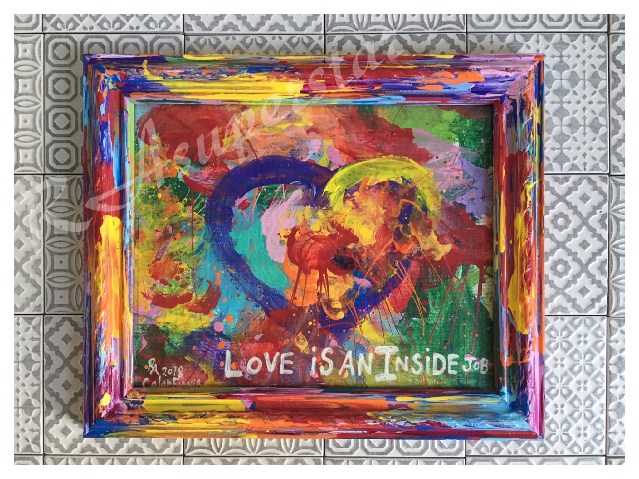 絵画 Love ORIGINALアート LOVE IS AN INSIDE JOB 絵画 RAsuperstar 通販