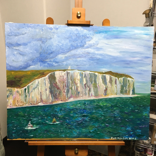 油絵（白い家） 木村捷司「白い家（チュニス・チュニジア共和国首都）【画集掲載作品