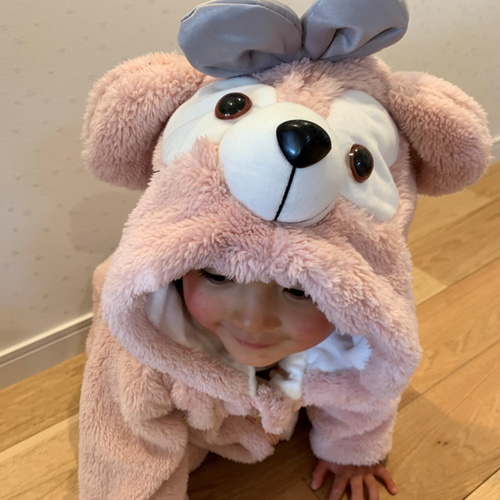 〖当時品〗TRALALA クマさん モコモコフリースパーカー ピンク 当時品〗TRALALA クマさん モコモコフリースパーカー ピンク