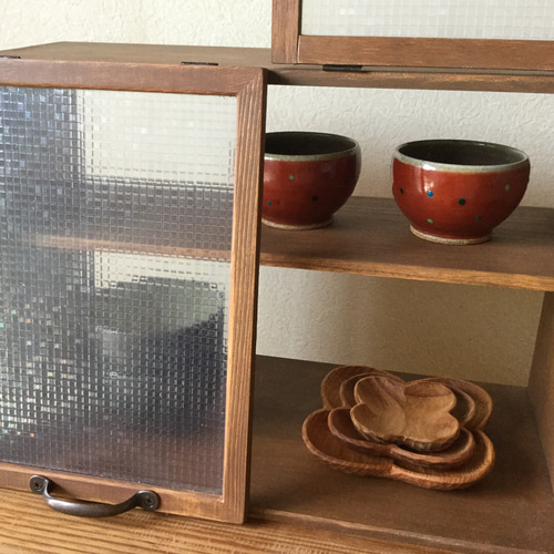 キッチンカウンターショーケース（すりガラス風） 【191020】 フリー