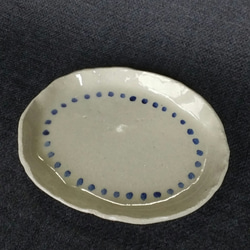 陶器　楕円中皿 1枚目の画像
