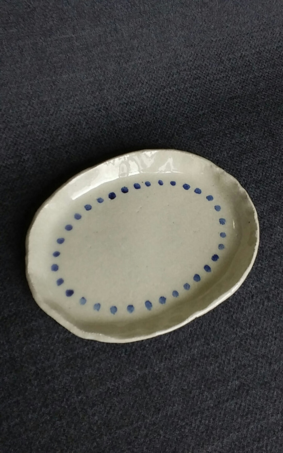 陶器　楕円中皿 2枚目の画像