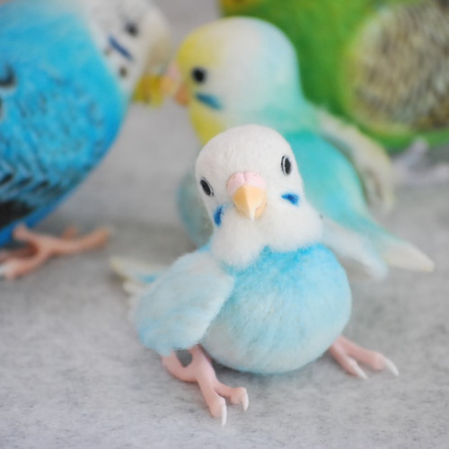 インコ一家 家族 セキセイインコ 羊毛フェルト Primary Color Craft