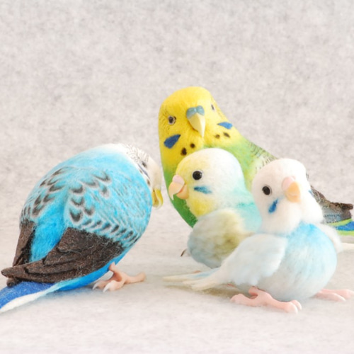 羊毛フェルト インコちゃんの小さなおうち ドールハウス風