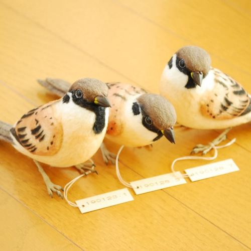 スズメ 雀 仲良し3羽組 羊毛フェルト Primary Color Craft 通販