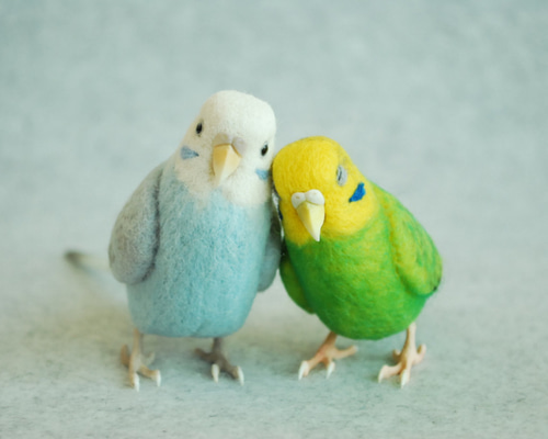 セキセイインコ ペア 1702052 1702252 羊毛フェルト Primary Color