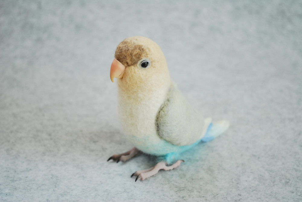 ボタンインコ パステルブルー 1509012 羊毛フェルト Primary