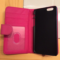 NoaHsarK☆iPhone6手帳型ケース−6-3900 濃いピンク 2枚目の画像