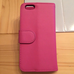 NoaHsarK☆iPhone6手帳型ケース−6-3900 濃いピンク 3枚目の画像