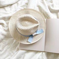 Blue and White linen hat 1枚目の画像