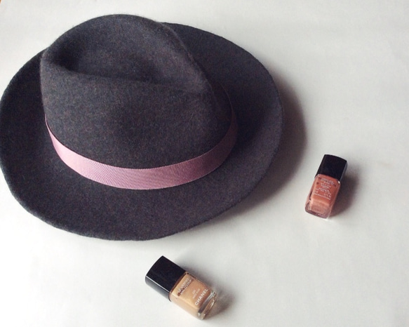 wool hat  (Black×pink) 1枚目の画像