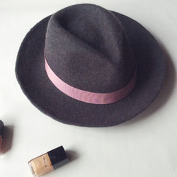 wool hat  (Black×pink) 2枚目の画像