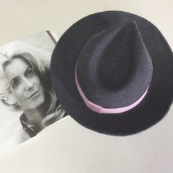 wool hat  (Black×pink) 3枚目の画像