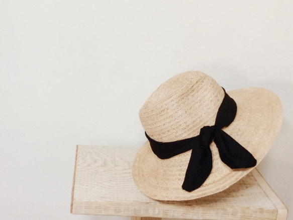 Black ribbon hat (long) 4枚目の画像