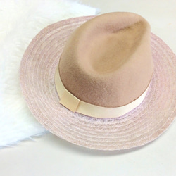 pink×beige hat 2枚目の画像