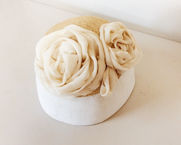 Cream rose headdress 2枚目の画像