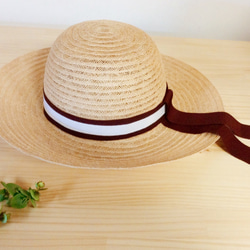 boarder ribbon hat(red &White) 1枚目の画像