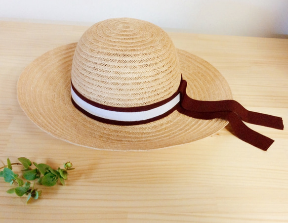 boarder ribbon hat(red &White) 1枚目の画像