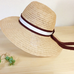 boarder ribbon hat(red &White) 5枚目の画像