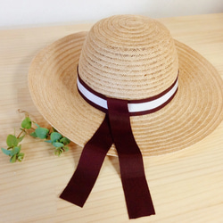 boarder ribbon hat(red &White) 3枚目の画像