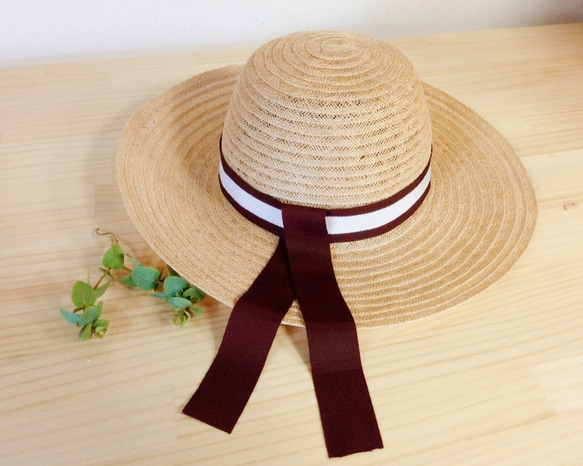 boarder ribbon hat(red &White) 3枚目の画像