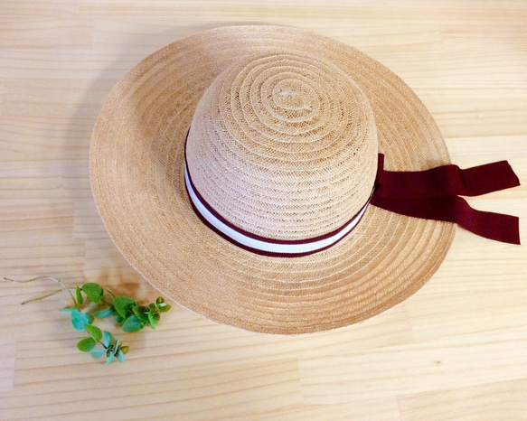 boarder ribbon hat(red &White) 2枚目の画像