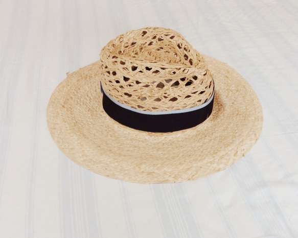 Blue raffia hat 3枚目の画像