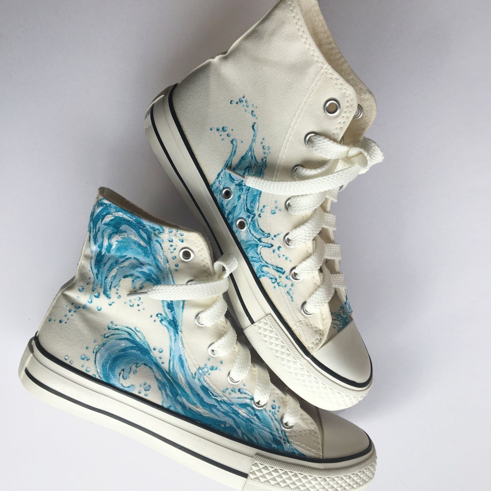 water-line 水飛沫 ハイカット スニーカー 【受注制作】