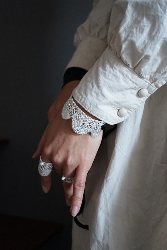 アンティークレースとパールのリング 指輪・リング fujiiKco 通販  