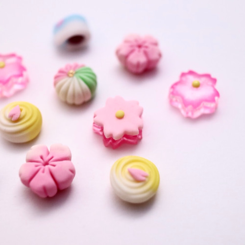 選べる和菓子ピアス／イヤリング『桜だより』 イヤリング