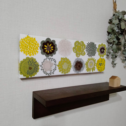 北欧 ぷっくりフラワー◇15×45◇ファブリックパネル◇ タペストリー