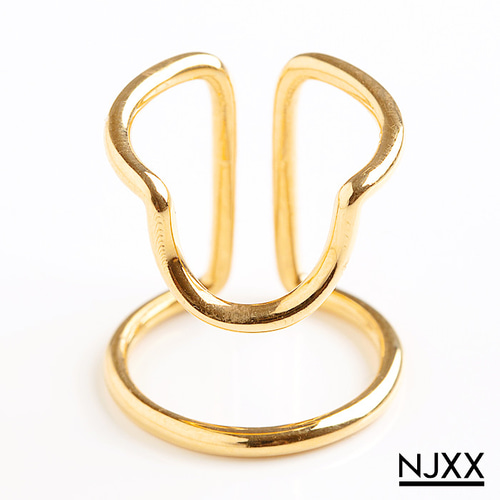 NJXX ネイルリング TYPE.2 / K18 ゴールドコーティング シルバー925