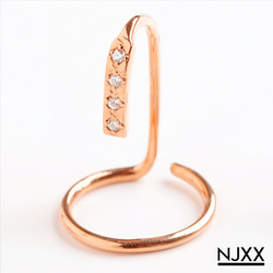 NJXX ネイルリング TYPE.3 天然ダイヤモンド 0.04ct / K18 ゴールドコーティング シルバー925 3枚目の画像