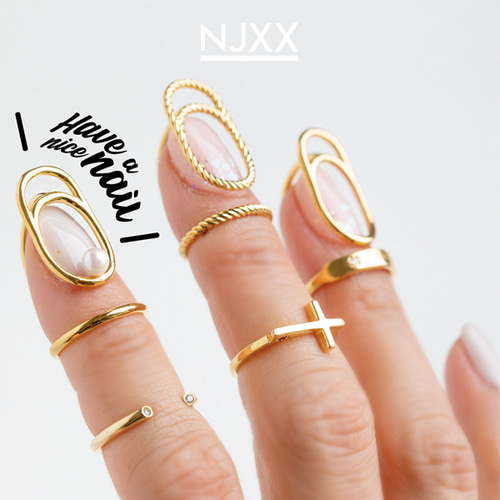 NJXX ネイルリング NAIL TYPE.1 / K18 ゴールドコーティング