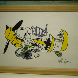 ＭI工房完成品、メッサーシュミット、イラストレーション MI工房 オリジナル 額縁 イラストレーション メッサー
