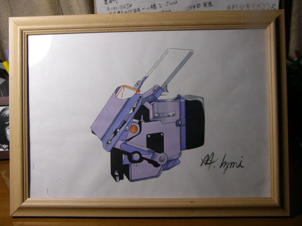 ハンドメイド　アート掛軸リバーシブル　オリジナルイラスト MI工房 オリジナル 額縁 イラストレーション レビC12D