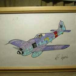 ＭI工房完成品、メッサーシュミット、イラストレーション MI工房 オリジナル 額縁 イラストレーション メッサー